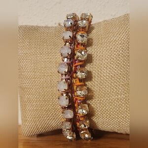 On 34th Crystal Slider Bracelet Duo NWT Retail $50